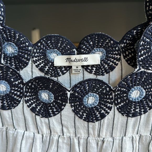 Madewell Embroidered Butterfly Dress in Stripe - Picture 4 of 7
